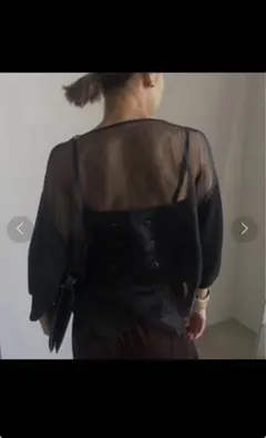 Ameri VINTAGE MEDI BACK SHEER KNIT TOPのサムネイル
