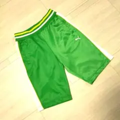 140 プーマ　PUMA 　グリーン　ショートパンツ 　ハーフパンツ　ホワイト