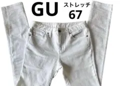 ジーユーGU L ストレッチ　スリム　ホワイトスキニー　カジュアルデニムパンツ