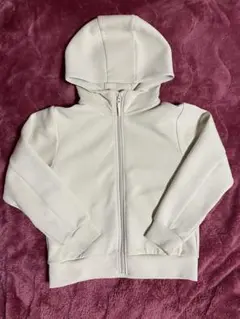ユニクロ UNIQLO キッズ フード付きフルジップパーカー アイボリー 130