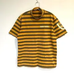 【パーリーゲイツ】ゴルフウェア ハイネックTシャツ ボーダー ロゴ 半袖 M相当