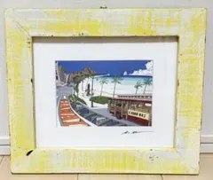 羽中田美季　港町の風景 油彩画 額装品　スロベニア 羽中田美季 港町の風景 油彩画 額装品 スロベニア - メルカリ
