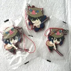 鬼滅の刃　嘴平伊之助　ラバーストラップ　3個セット