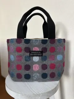 あったか　ふんわりトートバック　ネイビー×ブルー