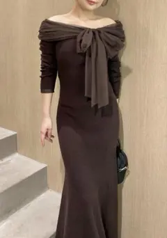 FRAY I.D 3wayリボンオフショルニットワンピース