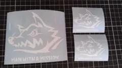 MAN WITH A MISSION カッティングステッカー 3枚セット白