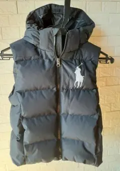 ポロ・ラルフ・ローレン フード付きダウンベスト ブラック　サイズ6