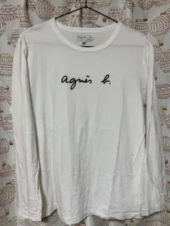 agnès b. ホワイト ロゴプリント Tシャツ サイズ2