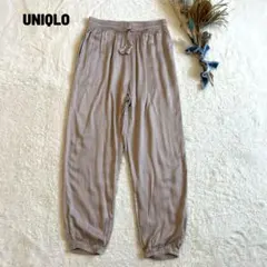 UNIQLO ユニクロ サテンドレープジョガーパンツ ウエストゴム 光沢 M