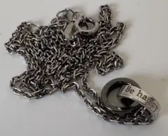 Canal 4℃ シルバーネックレス メッセージリング付き ロングチェーン