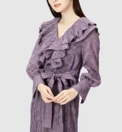 SNIDEL ボリュームフリルジャガードドレス サイズ 0