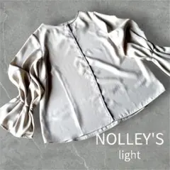 NOLLEY'S LIGHT 長袖 ジョーゼット ブラウス グレージュ Mのサムネイル