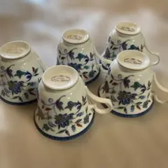 【yn415】HOYA ポーンチャイナ コーヒー ティーカップ 5客 美品