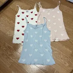 PETIT BATEAU ハート柄キャミソール3点セット