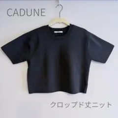 CADUNE クロップド丈ニット 半袖 グレーのサムネイル