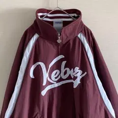【美品】KEBOZ SPORT JACKET バーガンディ　M ロゴ　刺繍