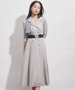 レディアゼル　バイカラートレンチワンピース