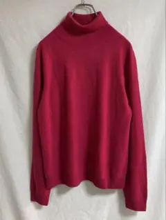 レア　ユニクロ 3Dカシミヤタートルネックセーター ニット　ショッキング　ピンク