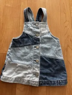 baby gap パッチワーク デニムサロペットスカート 12-18m