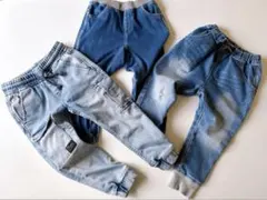 デニムカジュアルパンツ 100cm 3点セット　まとめ売り