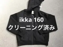 ikka ブラックキルティング　フード付きジャケット 160