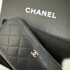 CHANEL ブラック レザー 長財布