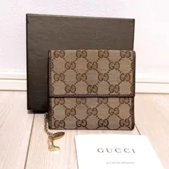 《美品》GUCCI (グッチ)折財布 GGキャンバス