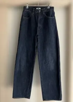 UNIQLO Ｕ　ワイドレッグ ダークブルーデニム　25