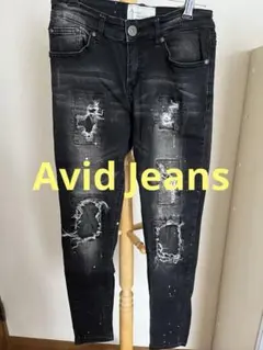 Avid Jeans スキニーデニム ブラック ダメージ加工　Sサイズ