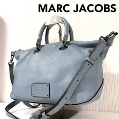 マークバイマークジェイコブス　2way ショルダーバッグ　レザー　ブルーグレー