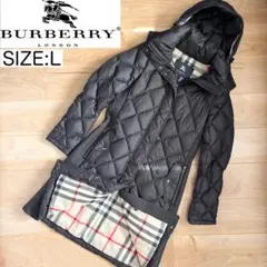 【美品】BURBERRY バーバリーロンドン ダウンコート 黒 Lサイズ程度