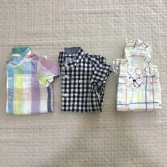 セット　gap 70 80 シャツ　ロンパース　カバーオール ギンガム