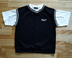 フェイクレイヤード Tシャツ メンズM しまむら 黒×白 重ね着風 美品