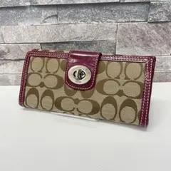 マ*Ⓡ様 Coach 長財布 ベージュ/ワイン