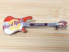 ハードロックカフェ ロンドン ギター ピンバッジ エレキ 赤 ピンズ 当時物