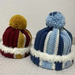 ベビー&キッズ　ニット帽　ボンボン　2個セット