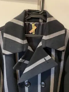 【COMME CA DU MODE MEN】ストライプ柄ダブルブレスト アウター