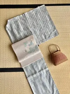 夏物 開き名古屋帯 紗紬 正絹 中古 白so546 - メルカリ