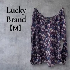 一点物⭐︎ Lucky Brand 【M】花柄 シャツ 長袖 紫 パープル