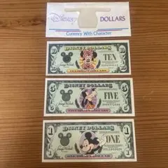 美品　ディズニードル セット 10ドル 5ドル 1ドル