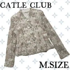 b60〚CATLE CLUB〛 ノーカラージャケット 花柄レース Mサイズのサムネイル