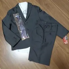 LITTLE LEAD フォーマルスーツ ブラック 130cm 紺 ネクタイ付き