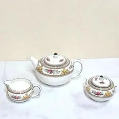 【未使用】WEDGEWOOD コロンビア エナメル ティーポット クリーマー 等