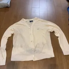 クリーム色 ボタン付きカーディガン XL