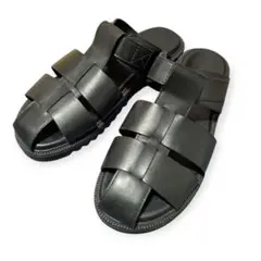 美品【GU】本革 リアルレザー グルカンサンダル メンズ★ブラック 28.0のサムネイル