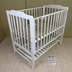 ☆除菌清掃済☆　☆美品☆　カトージ　ハイシートベビーベッドⅡ　ホワイトのサムネイル