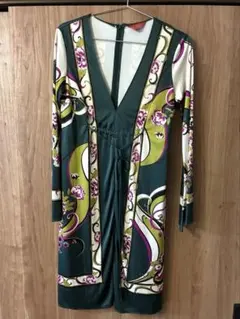 レディース　ワンピース　 GALSVILLE 中古　M　長袖　80年代　深緑のサムネイル