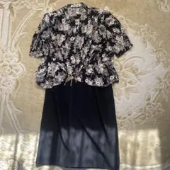 花柄ブラックセットアップ