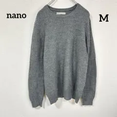 nano グレー クルーネックニット ベーシックアイテム
