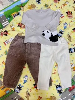 ZARAコーデュロイパンツ86サイズ　白パンツ80サイズ♡